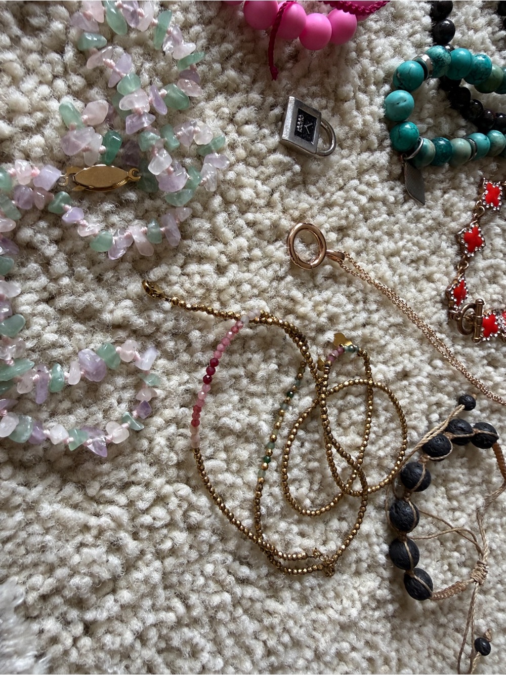 Estate Mystery Jewelry Jar Vintage Boho Gemstone Mixed Wearable Lot - Picture 11 of 15